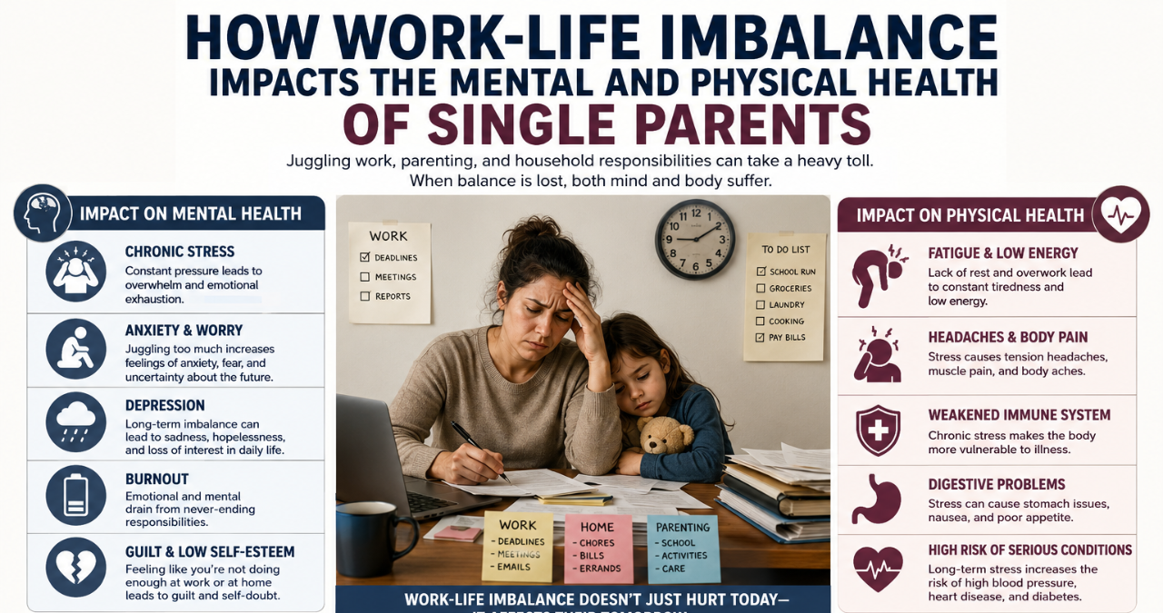 How Work-Life Imbalance Impacts the Mental and Physical Health of Single Parents