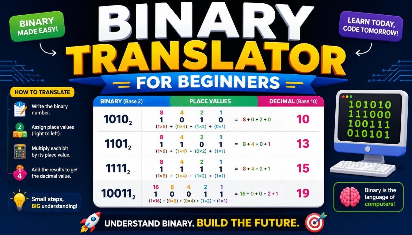 Binary Translator for Beginners: Convert Words to 0s and 1s in Seconds